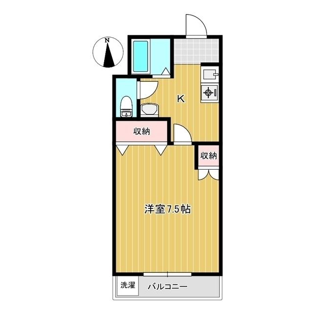 アイリスビル(1K/4階)の間取り写真