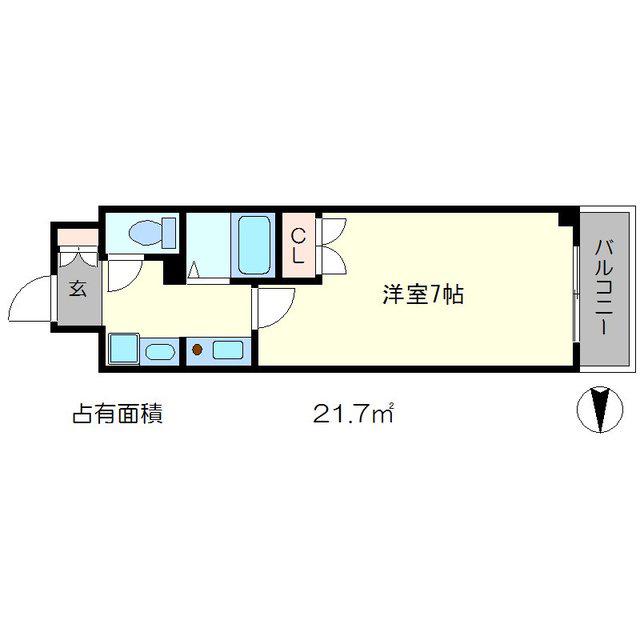 ベラジオ御所東(1K/10階)の間取り写真