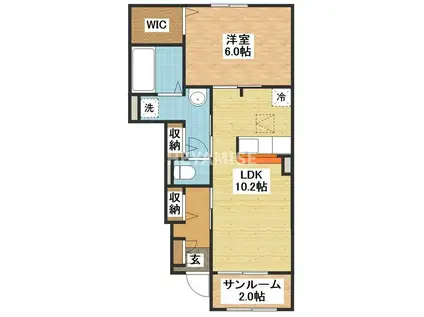 LUTANI(1LDK/1階)の間取り写真