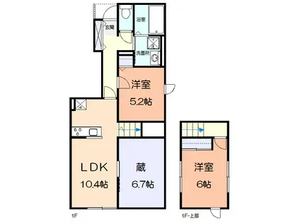 ヴィラ大雅A(2LDK/1階)の間取り写真