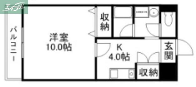 アンタレス豊成(1K/7階)の間取り写真