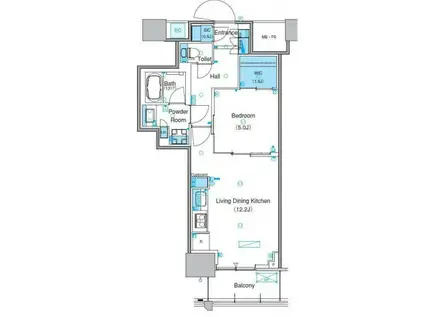パークアクシス豊洲キャナル(1LDK/9階)の間取り写真