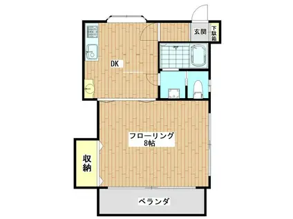 ウィスタリア大塚(1DK/2階)の間取り写真