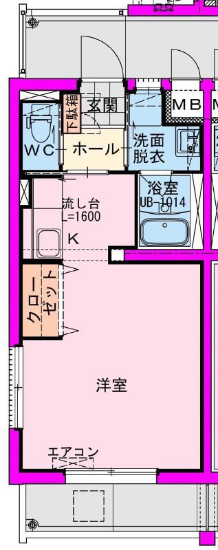 FUKUNASU EHIRAHIGASHI(ワンルーム/2階)の間取り写真
