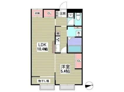 JR中央線 西八王子駅 徒歩35分 2階建 築17年(1LDK/2階)の間取り写真