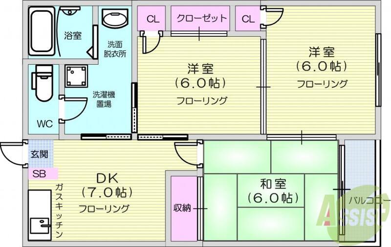泉崎ハイツ(3DK/2階)の間取り写真