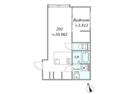TRIAS341(1LDK/2階)の間取り写真