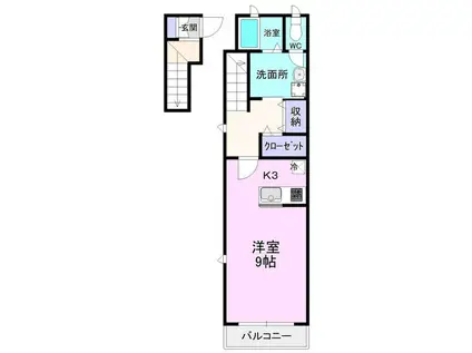 ロリエ宮東(ワンルーム/1階)の間取り写真