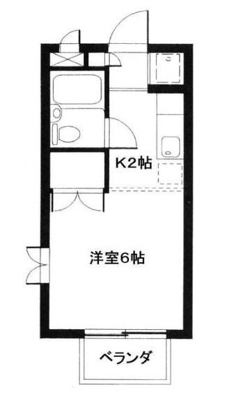 エスターテ湘南(1K/2階)の間取り写真