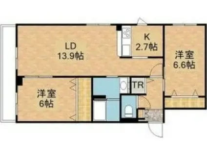 S.T.COLLINE(2LDK/2階)の間取り写真