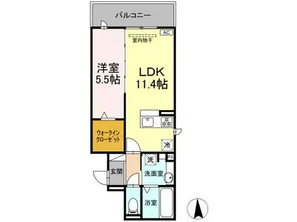 バーディー穂積(1LDK/3階)の間取り写真