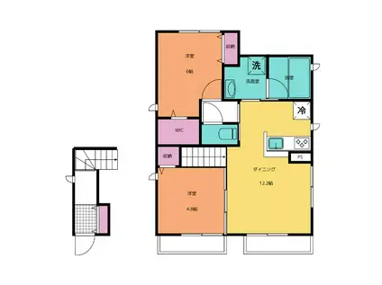 CASA VERDE D(2LDK/2階)の間取り写真