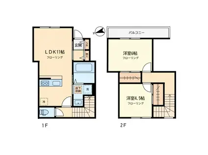 メゾン・トロワ学芸大学(2LDK/1階)の間取り写真