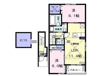 クラルス I(2LDK/2階)の間取り写真
