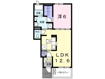 グランデール興浜III(1LDK/1階)の間取り写真