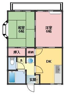 リバーサイドハイツ川島(2DK/1階)の間取り写真