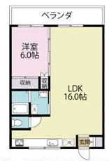 並木コーワハイツ(1LDK/5階)の間取り写真