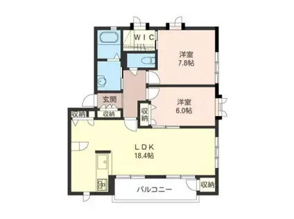 アルファタウン和泉町C(2LDK/2階)の間取り写真