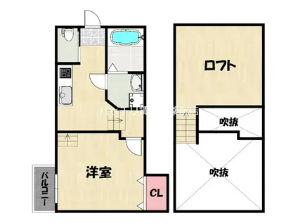 アンピオ姪浜七番館(1K/2階)の間取り写真