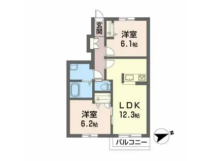 シャーメゾン安達ヶ原A(2LDK/1階)の間取り写真