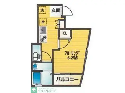 グランド天沼(1K/2階)の間取り写真