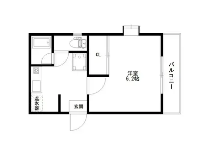 コーポファースト(1K/1階)の間取り写真