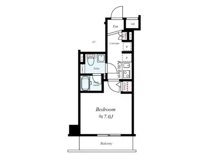 PREMIUM CUBE 大岡山(1K/4階)の間取り写真