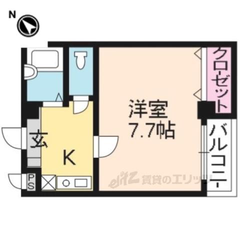 ディアリオ大宮(1K/1階)の間取り写真