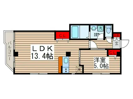 FIRST STEP 西小岩(1LDK/4階)の間取り写真