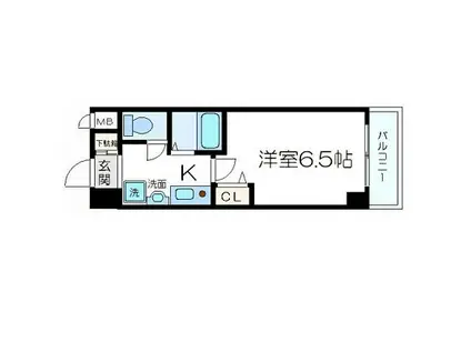 エスリード福島第3(1K/10階)の間取り写真