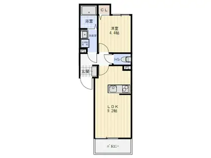 LA PRIMAVERA和白東(1LDK/2階)の間取り写真