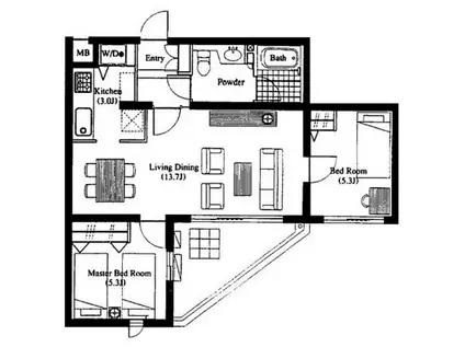 ラナイヒルズ26(2LDK/1階)の間取り写真