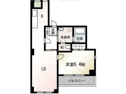 ファイネスト(1LDK/4階)の間取り写真