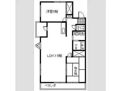 レインボー明円(2LDK/1階)の間取り写真