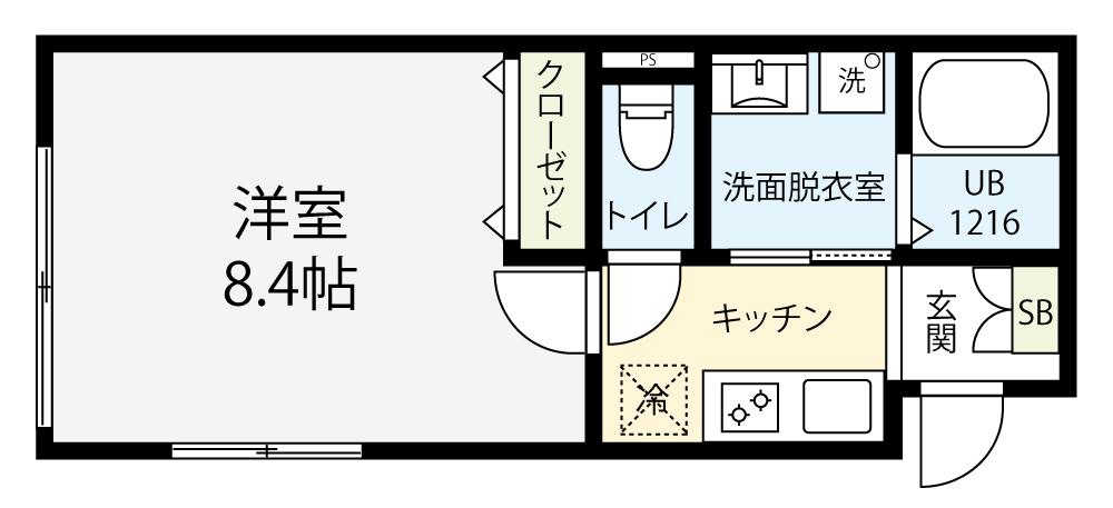 ハートコート西蒲田(1K/1階)の間取り写真