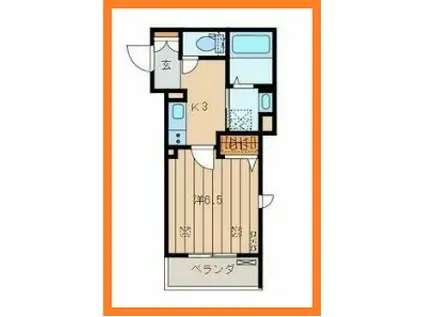 LE LIS BLANC I(1K/2階)の間取り写真