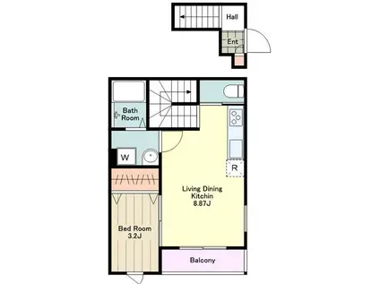 ローゼンガッセ(1LDK/2階)の間取り写真