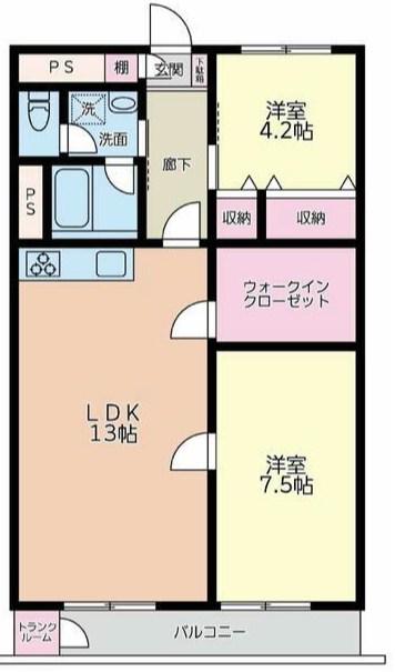 ニュー山手マンション(2SLDK/2階)の間取り写真