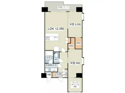 コンプレート金田(2SLDK/4階)の間取り写真