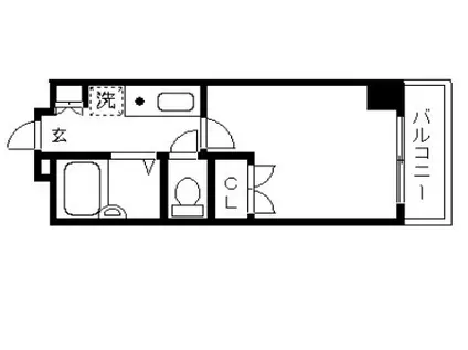 グランヴァン水天宮(1K/3階)の間取り写真