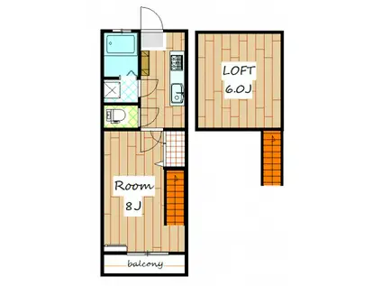 エールII(1K/2階)の間取り写真