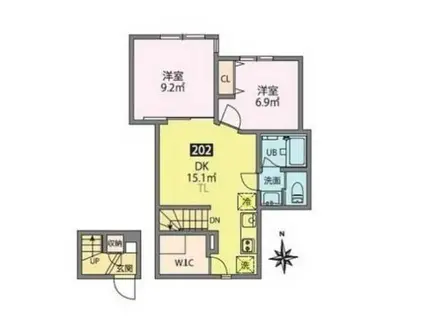 クレストラン蒲田(2DK/2階)の間取り写真