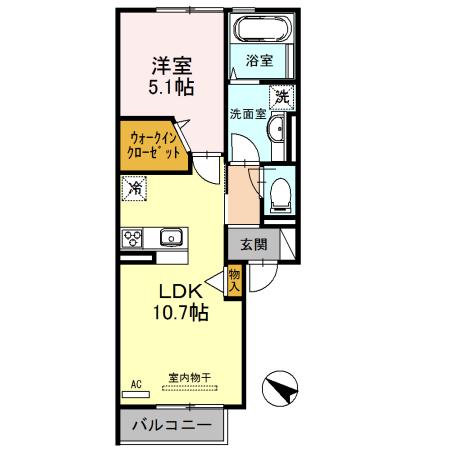グリーンガーデン須磨(1LDK/2階)の間取り写真
