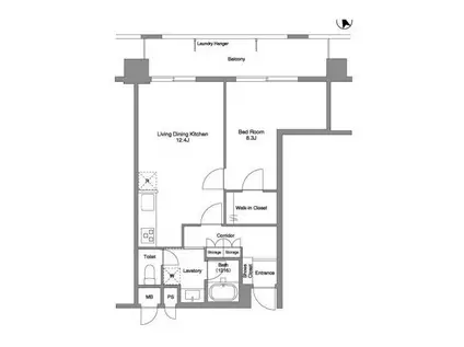 コンフォリア芝浦II(2LDK/5階)の間取り写真