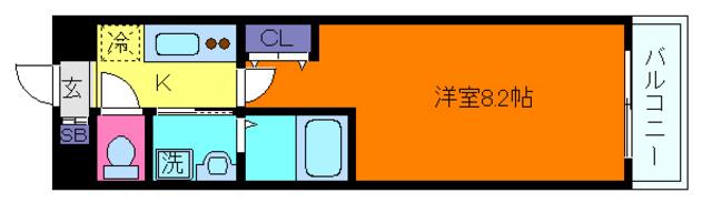 D-SQUARE深江本町(1K/4階)の間取り写真