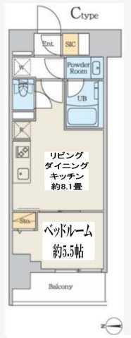 クレストコート本所吾妻橋ノース(1LDK/5階)の間取り写真