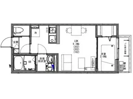 KEIAI RESIDENCE 南柏(1LDK/2階)の間取り写真