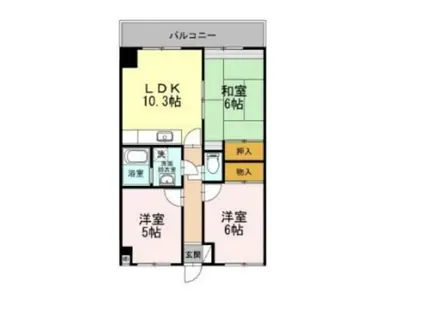 フリーダム光が丘II(3LDK/3階)の間取り写真