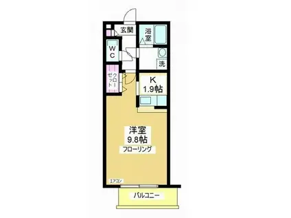 LE BONHEUR(1K/2階)の間取り写真