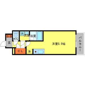 アーバネックス大阪城ウエスト(ワンルーム/15階)の間取り写真